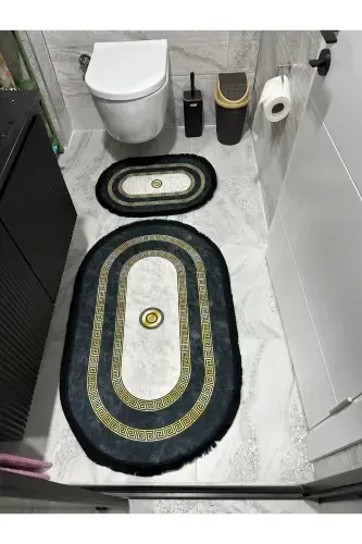 Oval Banyo Paspasi-Qora - 1