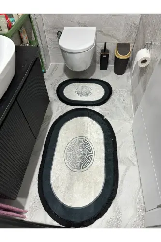 Oval Banyo Paspası-Siyah 