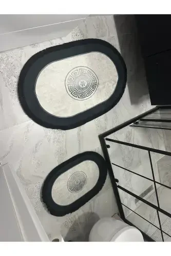 Oval Banyo Paspası-Siyah - VODLER (1)