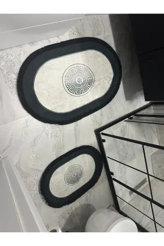 Oval Banyo Paspası-Siyah - VODLER (1)