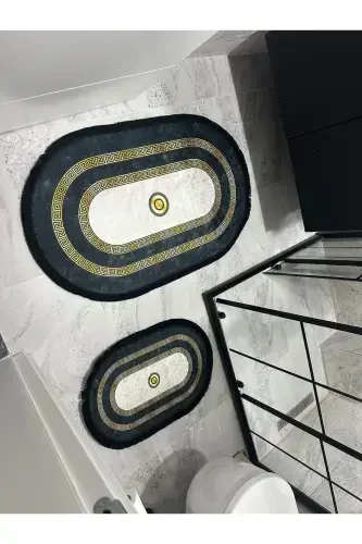 Oval Banyo Paspası-Siyah - VODLER (1)