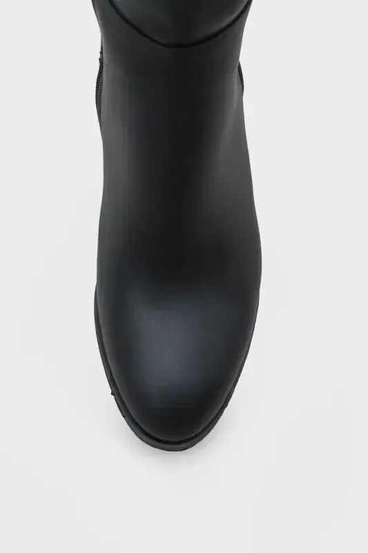 Oval burunli, yon fermuarli, to'piqli ayollar uchun etiklar - 3