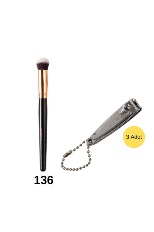 Oval Concealer Brush - 136 1 Piece + Nascita Nail Clippers 3 Piece Set - 1