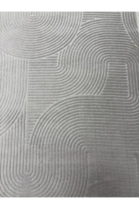 Oval Cut Shaggy Joy Embossed Non-Slip Backing Washable Rug Carpet Living Room, Kitchen Hallway Grey - Griiy - 4