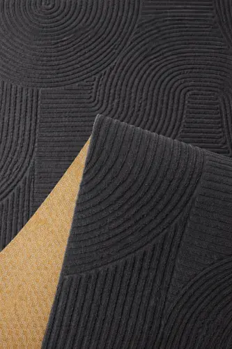 Oval Cut Shaggy Joy Relief Non-Slip Base Washable Carpet Rug Living Room, Kitchen Hallway Grey - Anthracite fg - MERINOS (1)