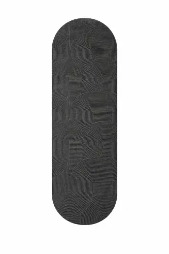 Oval Cut Shaggy Joy Relief Non-Slip Base Washable Carpet Rug Living Room, Kitchen Hallway Grey - Anthracite fg - 3