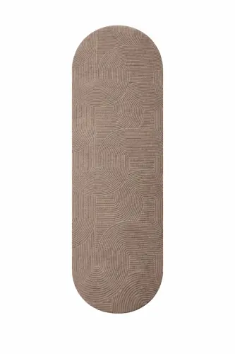 Oval Cut Shaggy Joy Relief Non-Slip Base Washable Rug Carpet Living Room, Kitchen Hallway Mink - Vizonns - 3