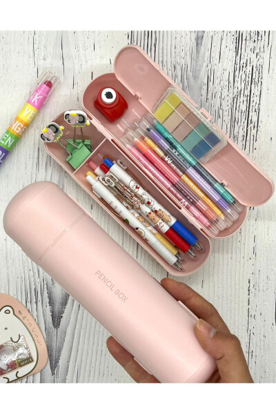 Oval Hard Cover Pink Pencil Case / Bag / Pencil Box / Organizer - 5