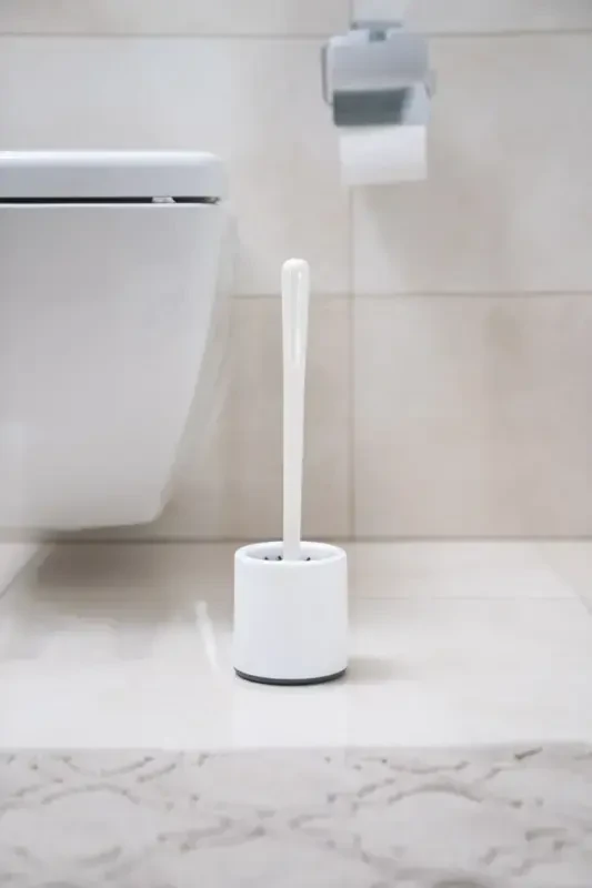Oval Silicone Toilet Brush - White - 4