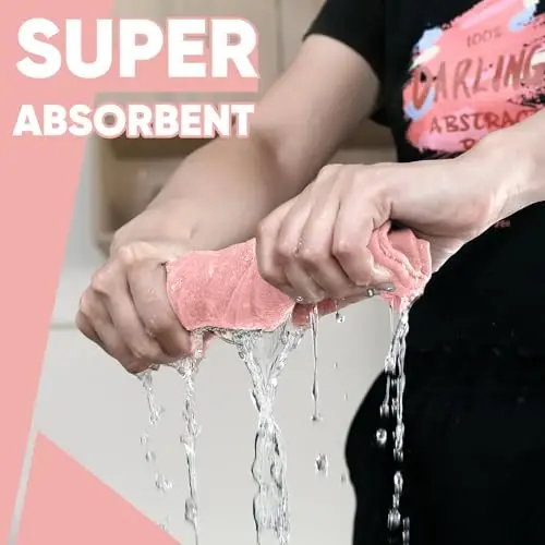 Oven Mitts Kitchen Towels Dishcloths with Pot Holders Sets 12PCS, Dish Towels Sets, Oven Gloves Pot Pads Heat Resistant 500 Degrees with Non-Slip Silicone Surface for Cooking Baking Grilling-Pink - 6