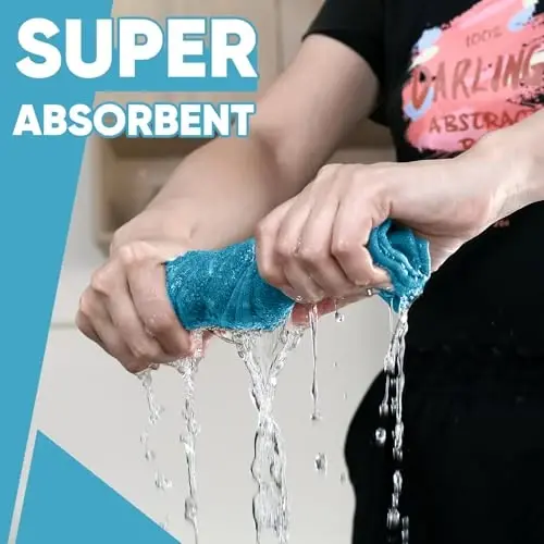 Oven Mitts Oshxona Sochiqlari Idish Sochiqlari Pech Tutqichlari 12 dona, Idish Sochiqlari To'plami, Pech Qo'lqoplari Qozon Tagliklari Issiqlikka Chidamli 500 Daraja Sirpanmaydigan Silikon Yuzasi bilan Pishirish Panjarasi uchun (Moviy) - 5