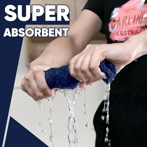 Oven Mitts Oshxona Sochiqlari Idish Yuvish Matolari Qozon Tutqichlari To'plamlari 12PCS, Idish Sochiqlari To'plamlari, Pech Qo'lqoplari Qozon Tagliklari Issiqlikka Chidamli 500 Daraja Sirpanmaydigan Silikon Yuzali Pishirish Grilda Pishirish-Dengiz Ko'k - 6