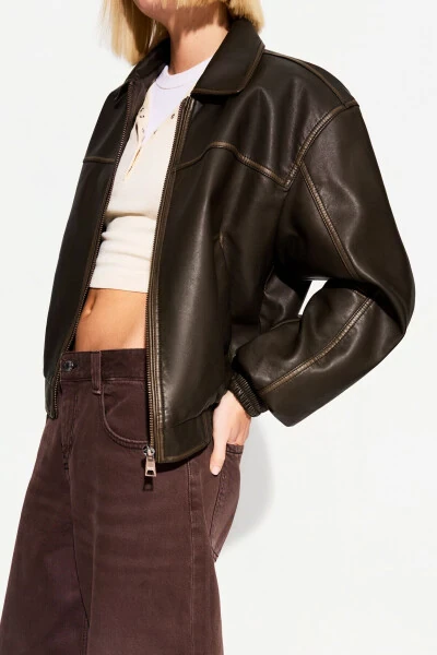 Оверсайз куртка из искусственной кожи - BERSHKA