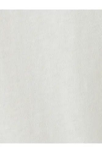 Oversize Arkası Baskılı Sloganlı Bisiklet Yaka Kısa Kollu Tişört - Ekru - 6