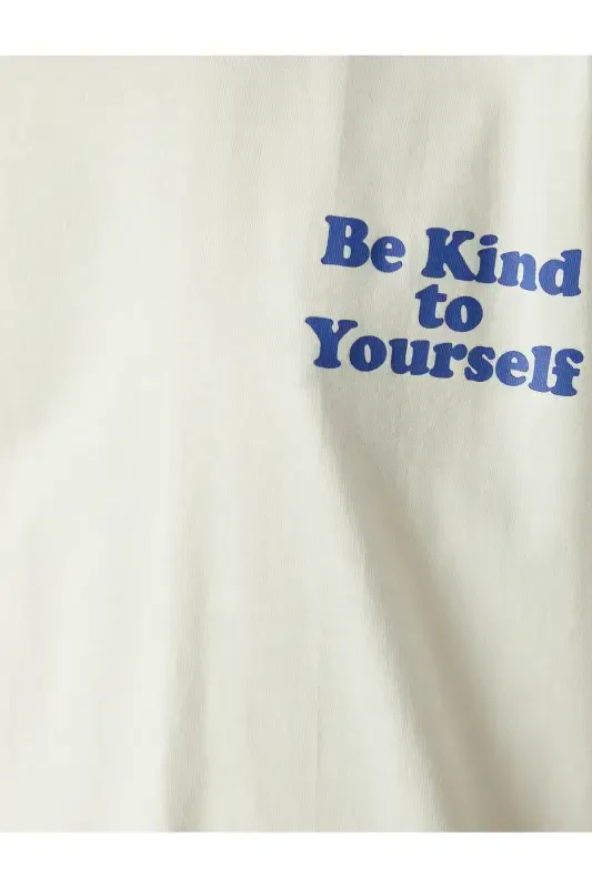 Oversize Back Print Crew Neck Cotton Short Sleeve T-Shirt - 6