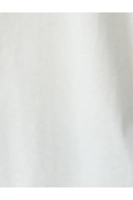 Oversize Back Printed Ecru Women's T-Shirt 5SAL10066IK - 6