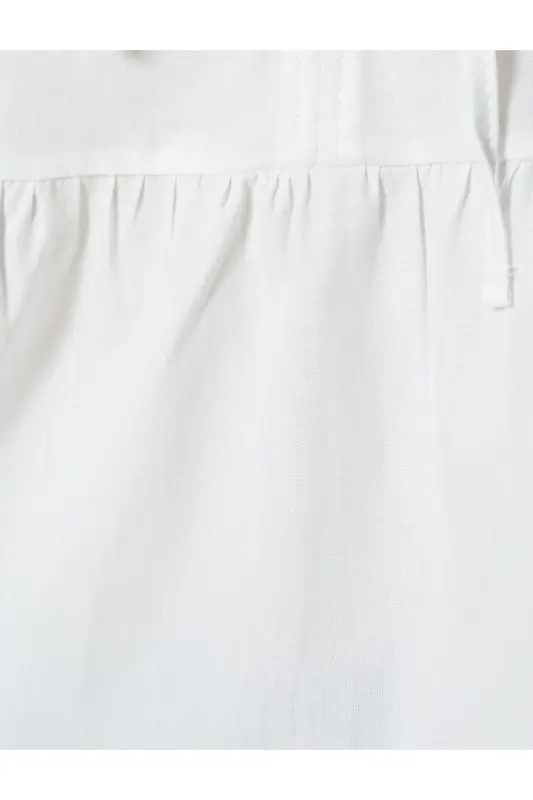 Oversize Bluz Fiyonk Bağlama Detaylı Kısa Kollu Yu - 6