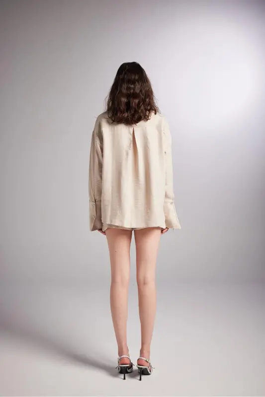 Oversize Cut Julia Shirt Beige - 6
