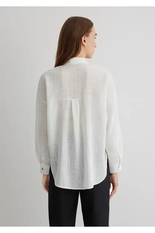 Oversize Ekru Ko'ylak Loose Fit / Keng Kesim 1 - 5