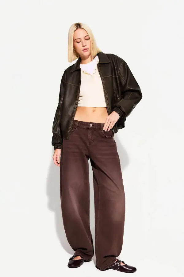 Oversize faux leather jacket - 4