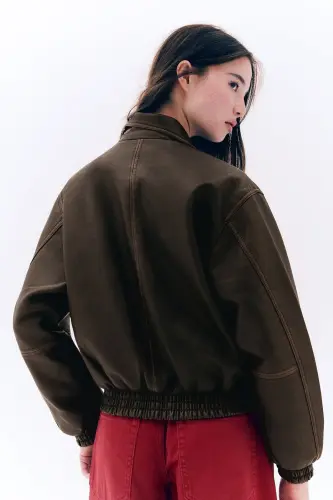 Oversize faux leather jacket - 3