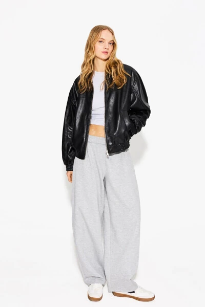 Oversize faux leather jacket - 3