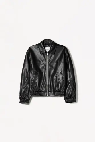 Oversize faux leather jacket - 4