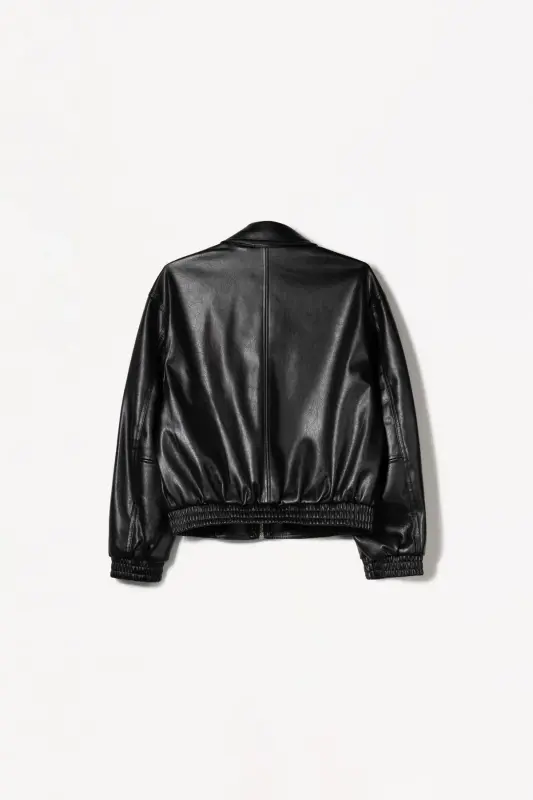 Oversize faux leather jacket - 5