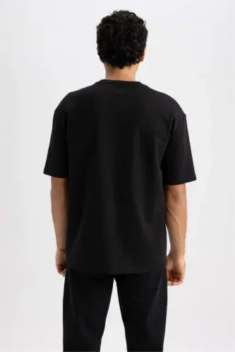 Oversize Fit Crew Neck Cotton Heavyweight T-Shirt Black - 9