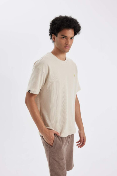 Oversize Fit Crew Neck Printed Short Sleeve T-Shirt - 2