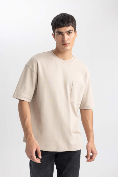 Oversize Fit Crew Neck Short Sleeve 100% Cotton Heavyweight T-Shirt - 1