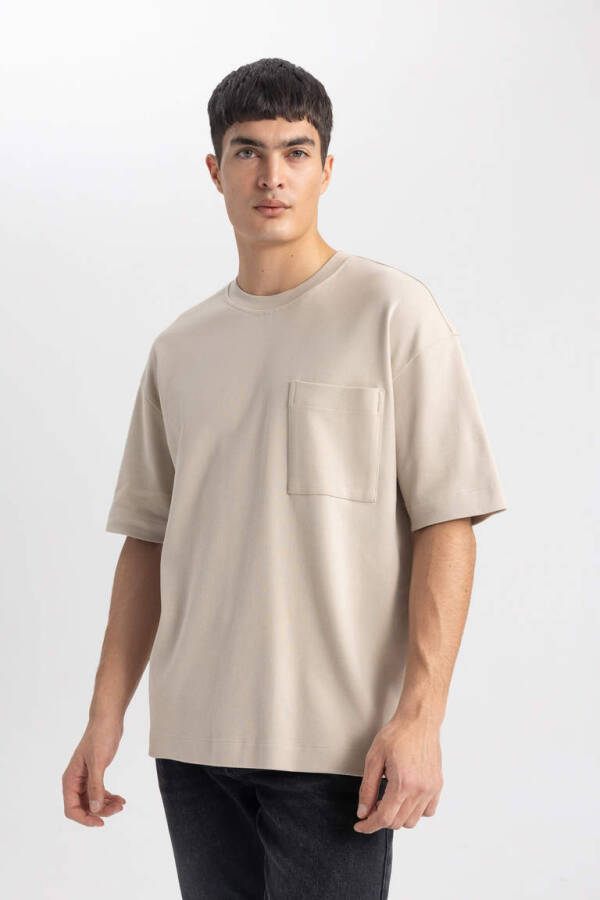 Oversize Fit Crew Neck Short Sleeve 100% Cotton Heavyweight T-Shirt - 5