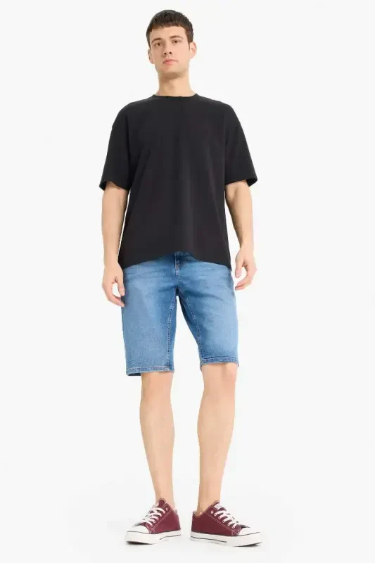 Oversize Fit Crew Neck Short Sleeve Basic Heavyweight T-Shirt Black - 2