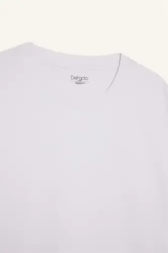 Oversize Fit Crew Neck Short Sleeve Basic Heavyweight T-Shirt White - 7