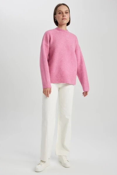 Oversize Fit Half Fisherman Neck Knit Sweater - DEFACTO (1)