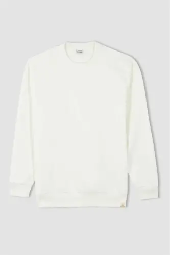 Oversıze Sweatshirt-Kırık Beyaz - 9