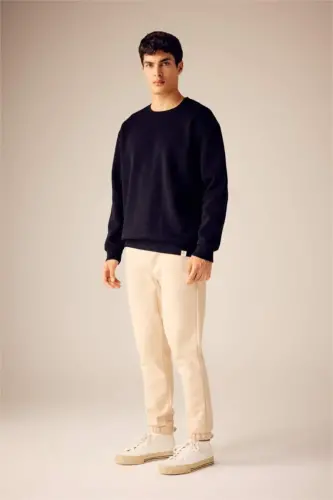 Oversıze Sweatshirt-Siyah - 2