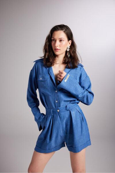 Oversize Kesim Julia Ko'ylak Movi - 3