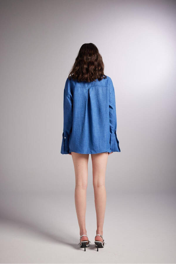 Oversize Kesim Julia Ko'ylak Movi - 5