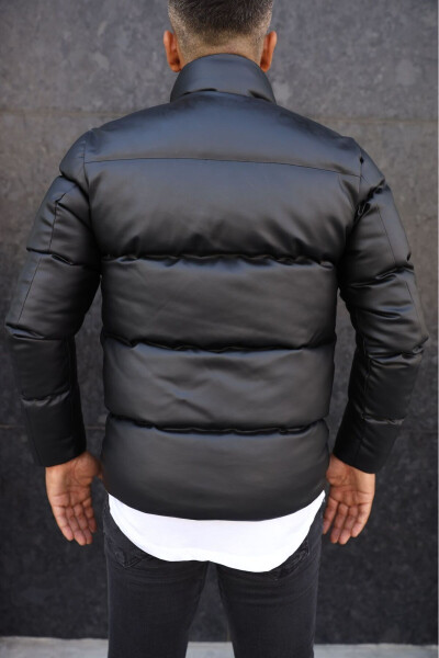 Oversize Leather Puffer Jacket New Season Water And Windproof Men's Winter - 3