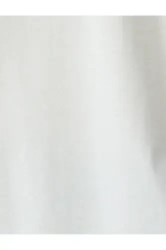 Oversize Orqa Bosmali Ekru Ayollar Futbolkasi 5SAL10066IK - 6