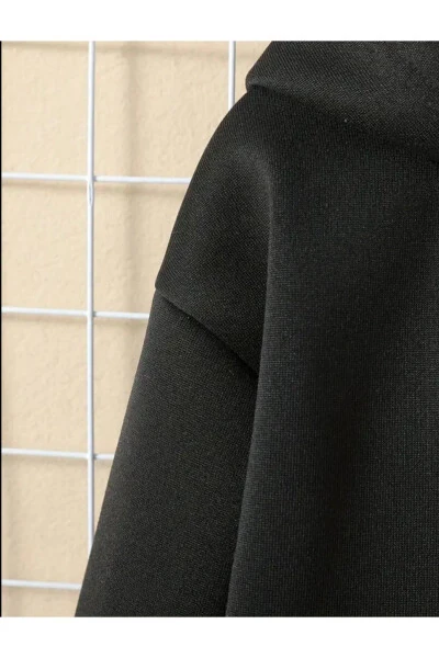 OVERSIZE Qiz/o'g'il bolalar bosma fermuarlı ko'ylagi kaputli (YANGI MAHSU LOT) - 15