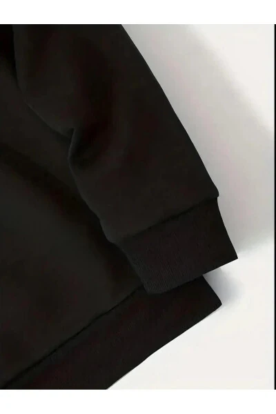 OVERSIZE Qiz/o'g'il bolalar bosma fermuarlı ko'ylagi kaputli (YANGI MAHSU LOT) - 8