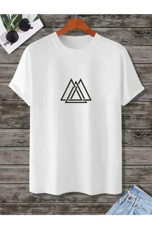 Oversize T-shirt Delta Printed Unisex-WHITE - 1