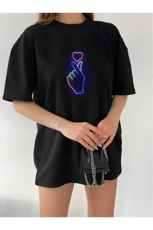 Oversize Unisex Basic T-shirt-siyahh1 - 1
