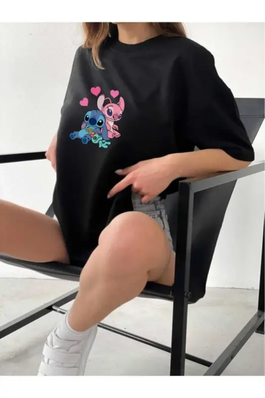 Oversize Unisex Basic T-shirt-siyahh3 - 2