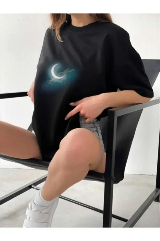 Oversize Unisex Basic T-shirt-siyahh7 - LAND MODA