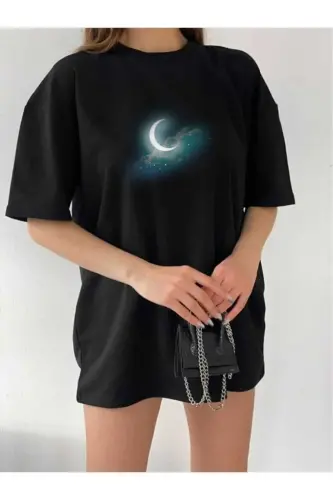 Oversize Unisex Basic T-shirt-siyahh7 - LAND MODA (1)