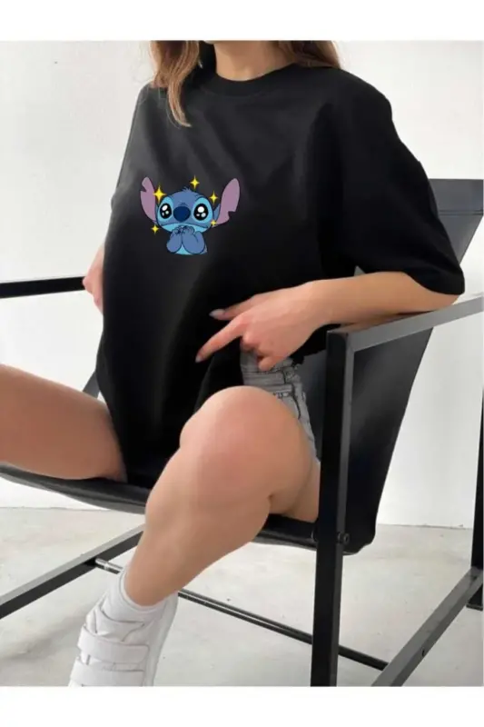 Oversize Unisex Basic T-shirt-siyahh6 - 2