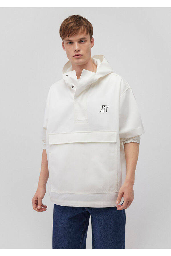 Oversize White Hooded Shirt - 2